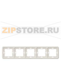 DELTA PROFIL ТИТАНОВО-БЕЛЫЙ РАМКА 5-МЕСТНАЯ С ПРЯМЫМИ УГЛАМИ 364X80MM Siemens 5TG1815