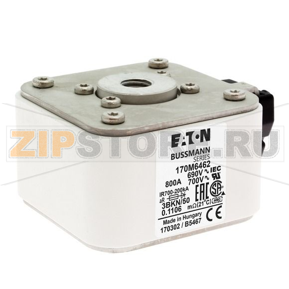 Предохранитель, 800 A, AC 690 В, 200 кА, size 3, aR, IEC UL Eaton FUSE 800A 690V 3BKN/50 AR UC 