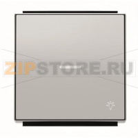 Клавиша для одноклавишных выключателей/переключателей/кнопок с символом "Свет" и линзой подсветки, серебристый алюминий ABB 2CLA850440A1301