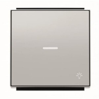 Клавиша для одноклавишных выключателей/переключателей/кнопок с символом "Свет" и линзой подсветки, серебристый алюминий ABB 2CLA850440A1301