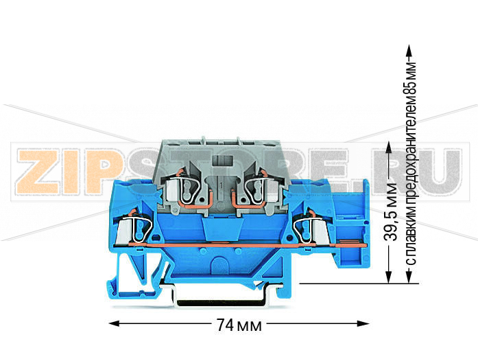 Double-deck terminal block; with additional jumper position on lower level; for DIN-rail 35 x 15 and 35 x 7.5; 2.5 mm?; CAGE CLAMP®; 2,50 mm?; blue/gray Wago 280-532 