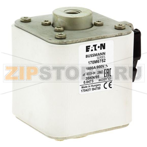 Предохранитель, 1600 A, AC 900 В, size 3, 76x92x95 мм, aR, IEC Eaton FUSE 1600A 900V 3BKN/95 AR 
