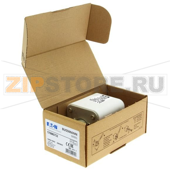Предохранитель, 1600 A, AC 900 В, size 3, 76x92x95 мм, aR, IEC Eaton FUSE 1600A 900V 3BKN/95 AR 