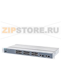 SCALANCE XR326-2C PoE WG; managed IE Switch; 19" rack; 24 x 1GE electrical PoE ports 2 x 10GE electrical combo PoE ports; electrical o. optical; LED diagnostics; reset button; console port; PROFINET device; network management function; Redundancy Manager;