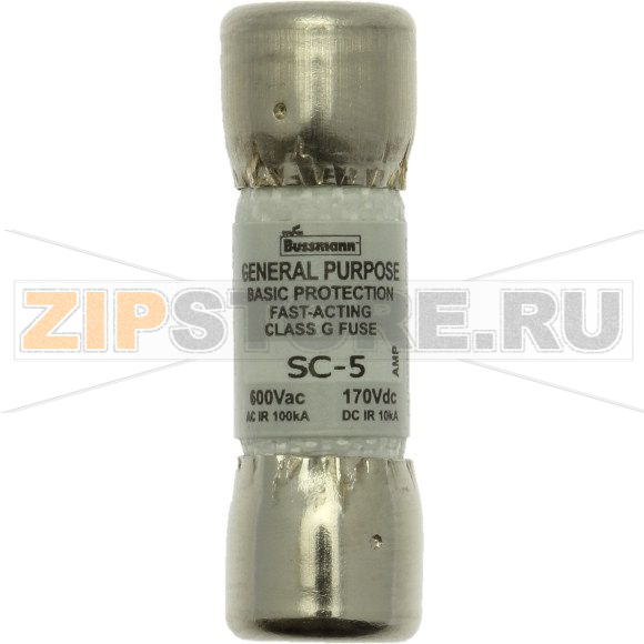 Предохранитель, 5 A, AC 600 В, DC 170 В, 100 кА, 33.3x10.4 мм, G, UL, CSA, быстродействующий Eaton 
