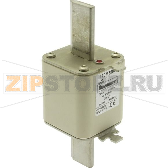 Предохранитель, 350 A, AC 690 В, 200 кА, 55x71x150 мм, aR, DIN, IEC Eaton FUSE 350A 690V DIN 2* AR 