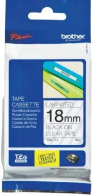 Самоклеящаяся непрерывная ламинированная лента Brother черн/прозр (шир. 18 мм) 
