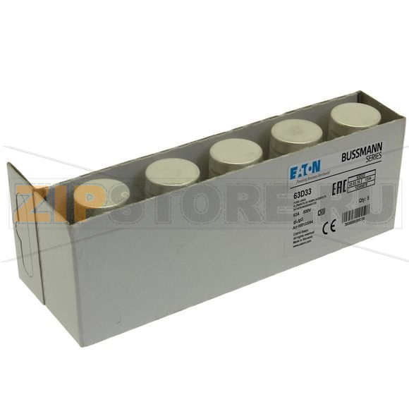 Предохранитель, 63 A, AC 500 В, 100 кА, D3, gL/gG, IEC с задержкой Eaton FUSE-D3 63A T GL/GG 500VA 