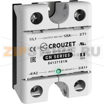 Реле твердотельное 125 А, 660 В/AC, 1 шт Crouzet GN125AZH 