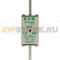 Предохранитель, 63 A, AC 500 В, 120 кА, NH1, aM, IEC Eaton NH FUSE 63AMP 500V AM SIZE 1