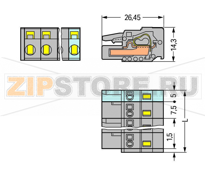 MCS MIDI Classic 1-проводниковая розетка; 2,5 мм; Шаг контактов 7,5 мм; 10-пол.; 2,50 mm; серые Wago 231-210/026-000 Универсальное соединение для всех типов проводниковПростая предварительная сборка и монтаж на устройстве посредством горизонтального и вертикального монтажа CAGE CLAMP®Встроенные тестовые портыВозможны варианты кодировки...