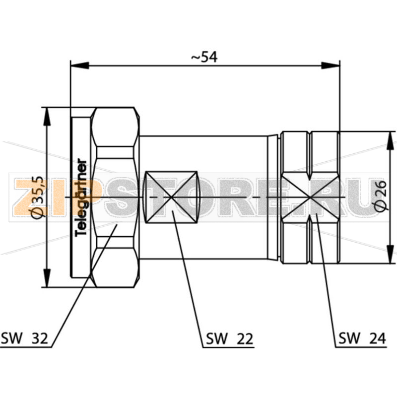 Разъем DIN 7-16, 50 Ом, 1 шт Telegärtner J01120B0077 