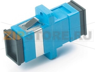 Hyperline FA-P11Z-SC/SC-N/BK-BL Оптический проходной адаптер SC/UPC-SC/UPC, SM, simplex, корпус пластиковый, синий, черные колпачки 