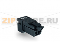 Розетка для печатных плат; угловые; 2-пол.; Код. A; черные Wago 890-802/011-000