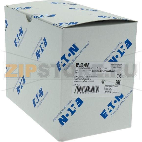 Выключатели главные, T3, 32 A, 3 модуля, 3-полюсн Eaton T3-3-15680/I2/SVB-SW 