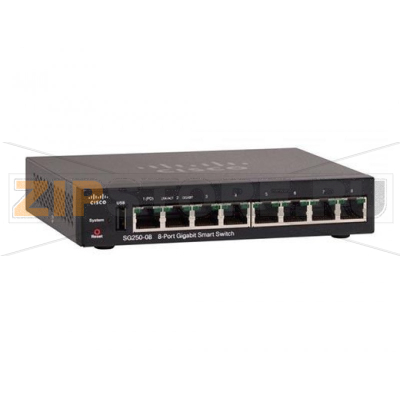 Коммутатор 1 Гб/с, 8 портов, RJ-45 Cisco SG250-08-K9-EU 