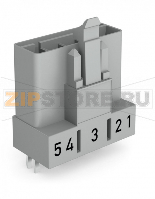 Штекер для печатных плат; прямые; 5-пол.; Код. B; серые Wago 890-855 Protected against mismating and maintenance-freePush-in CAGE CLAMP® spring pressure connection technology allows solid conductors to be simply pushed into a unit.Low profile with 4.4 mm pole spacingComponents can be clearly printed on and color-coded to meet custom requirements....