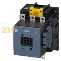 Силовой контактор, AC-3 185 A, 90 кВт/400 В Катушка 50/60 Гц AC и 200–277 В DC x (0,8–1,1) Вход F-ПЛК 24 В DC 3-полюсн., типоразмер S6, Вспомогательные контакты 2 НО + 2 НЗ Главная цепь: шина Цепь управления и вспомогательная цепь: винтовой зажим Siemens