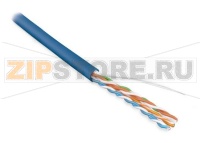 Hyperline UUTP4-C5E-S24-IN-LSZH-BL-305 (305 м) Кабель витая пара, неэкран. U/UTP, категория 5e, 4 пары (24 AWG), одножильный (solid), LSZH, нг(С)-HF, -20°C – +75°C, синий - гарантия: 15 лет компонентная; 25 лет системная