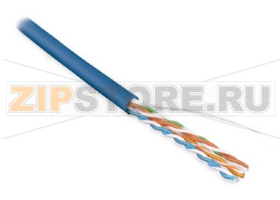 Hyperline UUTP4-C5E-S24-IN-LSZH-BL-305 (305 м) Кабель витая пара, неэкран. U/UTP, категория 5e, 4 пары (24 AWG), одножильный (solid), LSZH, нг(С)-HF, -20°C – +75°C, синий - гарантия: 15 лет компонентная; 25 лет системная 