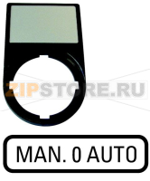 Шильдик "MAN-0-AUTO" с держателем 30х50, черный Eaton M22S-ST-GB12