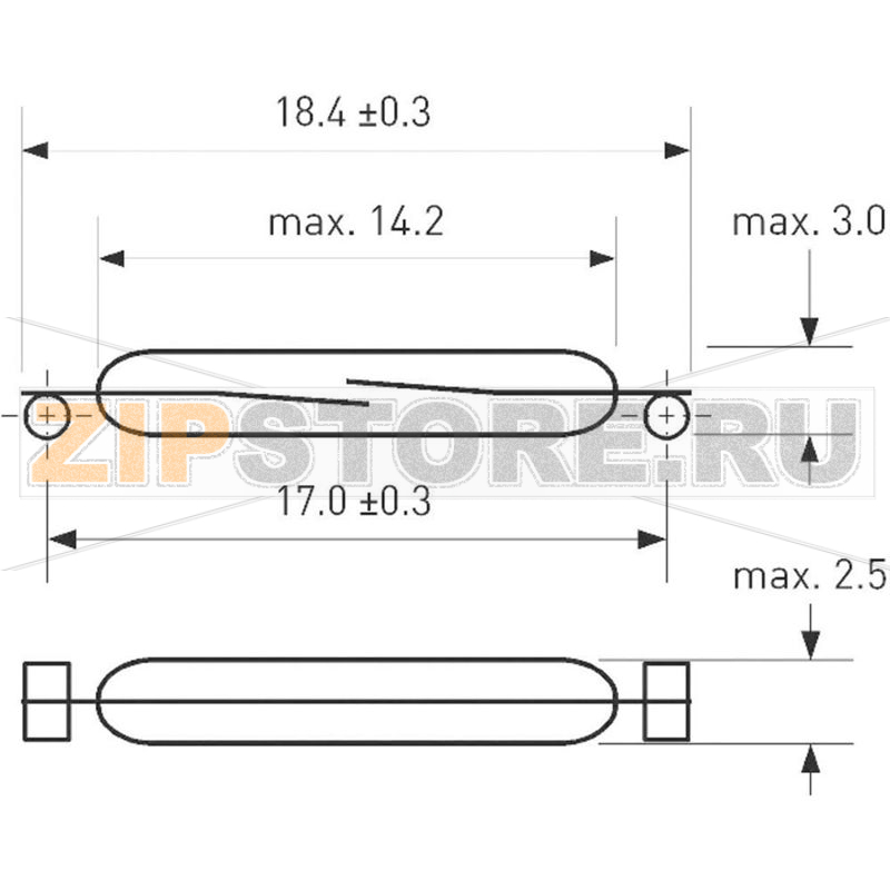 Геркон SMD 200 В/DC, 140 В/AC, 1 A, 10 Вт PIC PMC-1401TS 