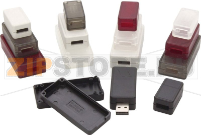 Корпус USB 50x25x15.5 мм, материал: акрилонитрил, серо-белый Hammond 1551USB2GY 