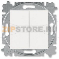 Выключатель двухклавишный, жемчуг/ледяной ABB 2CHH590545A6068