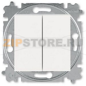 Выключатель двухклавишный, жемчуг/ледяной ABB 2CHH590545A6068 