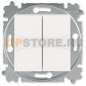 Выключатель двухклавишный, жемчуг/ледяной ABB 2CHH590545A6068 