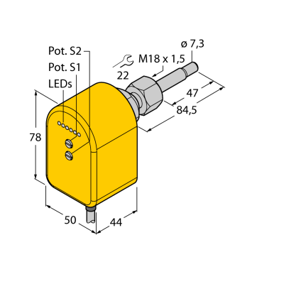 Датчик контроля потока Turck FTCST-A4P-2ARX/115VAC 