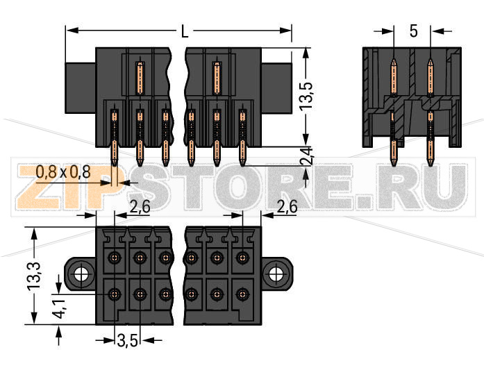 MCS MINI HD Вилка под пайку THR, 2-рядн.; 0.8 x 0.8 mm solder pin; прямые; 100% защита от неправильного подсоединения; Резьбовой фланец; Шаг контактов 3,5 мм; 2 x 14-полюсов; черные Wago 713-1414/117-000 Вилки для пайки оплавлением припоя для поверхностного монтажаРазделенные разъемы выводов предотвращают повреждения и обеспечивают вилкам защиту от касания в неподсоединенном состоянии100% защита от неправильного подсоединенияВозможны варианты кодировки...