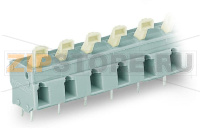 PCB terminal block; push-button; 2.5 mm; Pin spacing 10/10.16 mm; 10-pole; suitable for Ex-e applications; CAGE CLAMP®; commoning option; 2,50 mm; light gray Wago 257-610/000-009/999-950