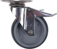 SWIVEL WHEEL WITH PLATE AND BRAKE