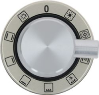 SELECTOR SWITCH KNOB BLACK-ST./STEEL ILV