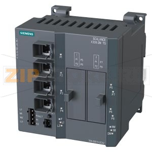 SCALANCE X308-2M TS;  managed IE switch, compact; 4x 10/100/1000 Mbit/s for RJ45 ports electrical; 2x 100/1000 Mbit/s for 2-port media modules, electrical or optical; LED diagnostics; error signaling Contact; PROFINET IO device; network management; integr 
