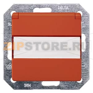 DELTA I-SYSTEM ОРАНЖЕВЫЙ (ZSV) РОЗЕТКА SCHUKO С ОТКРЫВАЮЩЕЙСЯ КРЫШКОЙ 10A DC/16А AC 250В C ЗАЩИТНЫМИ ШТОРКАМИ И ПОЛЕМ ДЛЯ НАДПИСИ ЭЛ.-МЕХ.ЧАСТЬ Siemens 5UB1914 