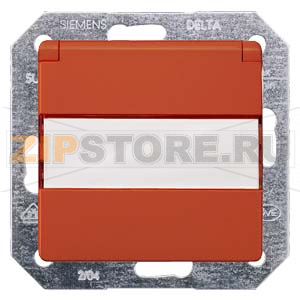 DELTA I-SYSTEM ОРАНЖЕВЫЙ (ZSV) РОЗЕТКА SCHUKO С ОТКРЫВАЮЩЕЙСЯ КРЫШКОЙ 10A DC/16А AC 250В C ЗАЩИТНЫМИ ШТОРКАМИ И ПОЛЕМ ДЛЯ НАДПИСИ ЭЛ.-МЕХ.ЧАСТЬ Siemens 5UB1914 