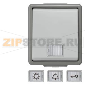 DELTA FLACHE IP44 КНОПКА 10А 250V С ОКНОМ (БЕЛЫЙ, ЗВОНОК, КЛЮЧ) НАВЕСНОГО МОНТАЖА Siemens 5TD4701 