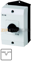 Переключатель, контакты: 4, 20 A, панель: HAND-AUTO, 90°, с фиксацией Eaton T0-2-15452/I1