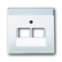 Накладка для двухпостовой телекоммуникационной розетки, альпийский белый ABB 765.08