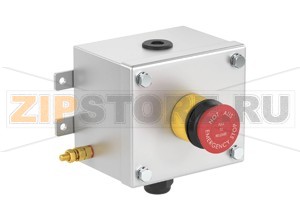 Модуль управления Control Unit Ex e, Stainless Steel, Emergency Stop LCS1.ERMX.B.1 Pepperl+Fuchs Electrical specificationsOperating voltage250 V max.Operating current16 A max.Terminal capacity2.5 mm2Functionmushroom buttonColorredContact configuration1x NO / 1x NCUsage categoryAC12 - 12 ... 250 V AC - 16 AAC15 - 12 ... 250 V AC - 10 ADC13 - 12 ... 110 V DC - 1 ADC13 - 12 ... 24 V DC - 1ANumber of poles2Operator actionlatching , pull to releaseLabelingEMERGENCY STOP / NOT AUSMechanical specificationsHeight102 mm (A)Width116 mm (B)Depth85.5 mm (C)External dimension126 mm with operators (C1) 92.2 mm with screws (C2) 145 mm with mounting brackets (K)Fixing holes distance, height41 mm (G)Fixing holes distance, width130 mm (H)Enclosure coverfully detachableCover fixingM6 stainless steel hexagon head screwsFixing holes diameter6.1 mm (J)Degree of protectionIP66Cable entryNumber of cable entries1 x M20 in face A fitted with polyamide Ex e stopping plug1x M20 in face B fitted with polyamide Ex e cable glandDefined entry areaface A and face BMaterialEnclosure1.5 mm 316L, (1.4404) stainless steelFinishelectropolishedSealone piece closed cell neopreneMass1.5 kgMountingmouting brackets with 6.1 mm screw holesGroundingM6 internal/external brass grounding boltAmbient conditionsAmbient temperature-40 ... 55 °C (-40 ... 131 °F) @ T4 -40 ... 40 °C (-40 ... 104 °F) @ T6 Data for application in connection with hazardous areasEU-Type Examination CertificateCML 16 ATEX 3009 XMarking II 2 GD Ex db eb mb IIC T* Gb Ex tb IIIC T** °C Db T6/T80 °C @ Ta +40 °C T4/T130 °C @ Ta +55 °CInternational approvalsIECEx approvalIECEx CML 16.0008XEAC approvalTC RU C-DE.GB06.B.00567ConformityDegree of protectionEN 60529General informationNoteFurther details can be found in the EC-Type Examination Certificate.Supplementary informationEC-Type Examination Certificate, Statement of Conformity, Declaration of Conformity, Attestation of Conformity and instructions have to be observed where applicable. For information see www.pepperl-fuchs.com.AccessoriesOptional accessoriesEngraved traffolyte tag labelEngraved AISI 316L stainless steel tag labelColor in-fill stainless steel tag label