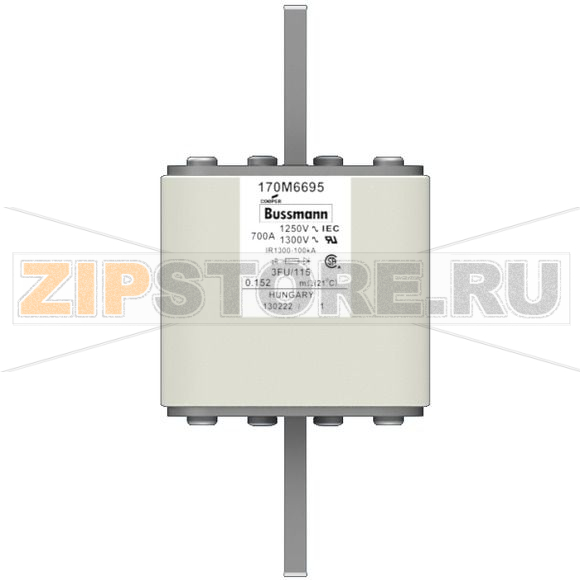 Предохранитель, 700 A, AC 1250 В, 100 кА, size 3, 76x92x159 мм, aR, IEC UL Eaton FUSE 700A 125 