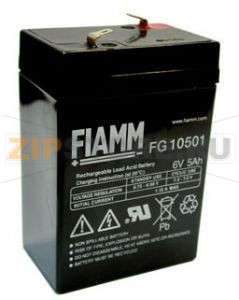 FIAMM FG 10501 Герметичные необслуживаемые аккумуляторы (АКБ) FIAMM FG 10501 Напряжение - 6 В; Емкость - 5 Ач; Габариты: длина 70 мм, ширина 47 мм, высота 100 мм, вес: 0,82 кг