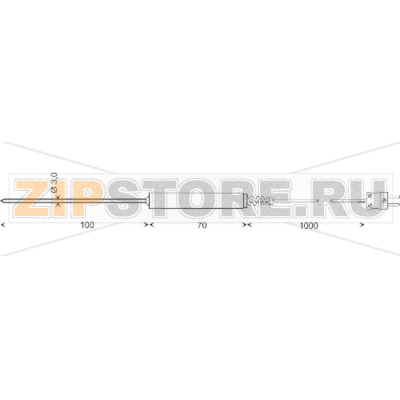 Датчик температуры, тип датчика: K, зонд: 100 мм, от -50 до 250°C Greisinger GES 21K 