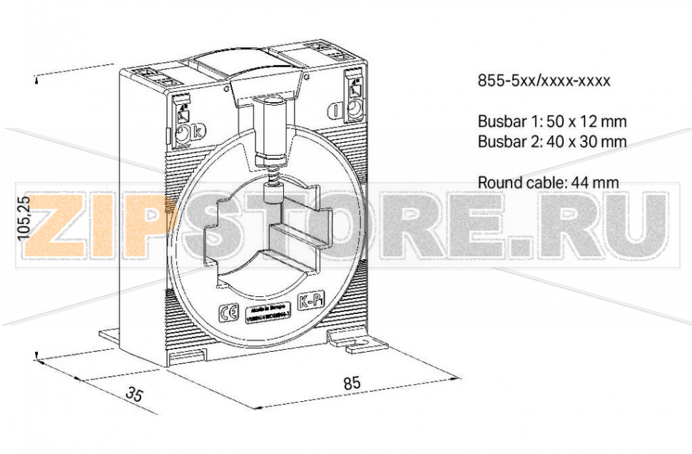 Plug-in current transformer; Primary rated current: 400 A; Secondary rated current: 1 A; Rated power: 10 VA; Accuracy class: 1 Wago 855-501/400-1001 ?Краткое описание:Трансформаторы тока серии 855 представляют собой индуктивные однопроводные трансформаторы тока. В связи с базовым принципом измерения трансформаторы тока данного типа используются только в сетях переменного тока.Особенности:? Технология безвинтового соединения CAGE CLAMP®Доступно несколько вариантов монтажаВибро- и удароустойчивыеВысокая механическая сила зажимаСпособность проводить большие токиПродолжительная перегрузка в 120 % от номинального тока в первичной обмоткеНизковольтный трансформатор тока для макс. рабочих напряжений до 1,2 кВМожет использоваться в сетях электроснабжения 690 ВUL (одобренные компоненты)...