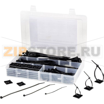 Стяжки кабельные 190 мм, черные, 1 набор TRU Components EPR-350UV 
