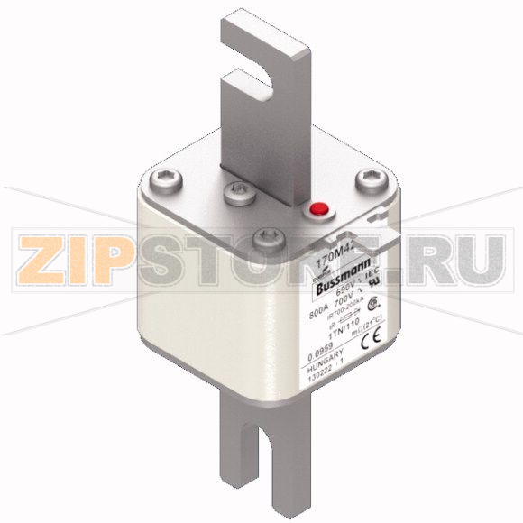 Предохранитель, 800 A, AC 690 В, 200 кА, DIN 1, 53x66x138 мм, aR, DIN, IEC Eaton FUSE 800A 690V 