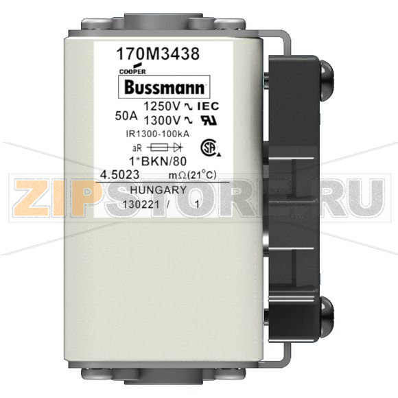 Предохранитель, 50 A, AC 1250 В, 100 кА, size 1, 45x59x81 мм, aR, IEC UL Eaton FUSE 50A 1250V 