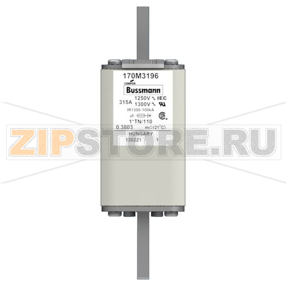 Предохранитель, 315 A, AC 1250 В, 100 кА, size 1, 45x58x138 мм, aR, DIN, IEC Eaton FUSE 315A 12 